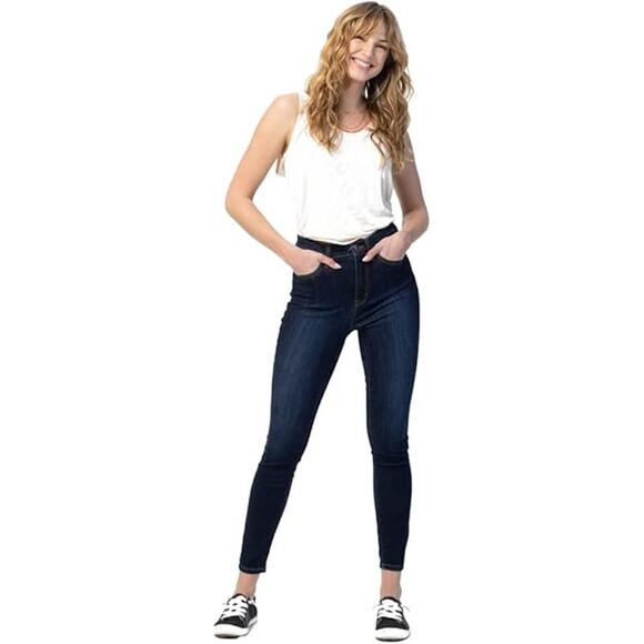 Judy Blue High Rise Phone Yoke Seam‎ Skinny Fit Stretch Jeans Women's Size 9/29 - Picture 1 of 9